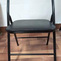 10 SEDIE PIEGHEVOLI NERE IMBOTTITE