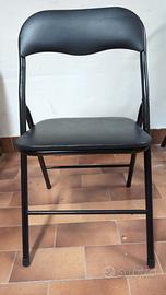 10 SEDIE PIEGHEVOLI NERE IMBOTTITE