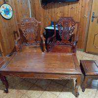 Salotto artigianale vietnamita in vero legno