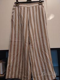 Pantaloni a righe   ampi  in fresco cotone