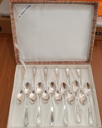 12 cucchiai argento ARG 1000 con scatola 
