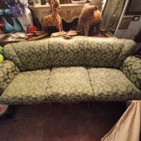 Divano anni 40 oro/verde damascato