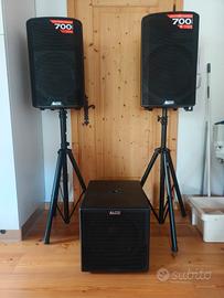 Sistema audio professionale sub + 2 casse a att