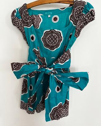 Vestito in cotone con scollo quadrato