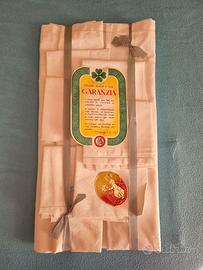 tovaglia cotone damascato bianca e 6 tovaglioli 