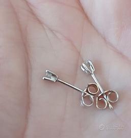 Orecchini oro bianco e zirconi