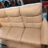 Divano in Alcantara beige 3 posti 200x90H103 con s