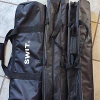 Tre borse porta fari e stativi Swit