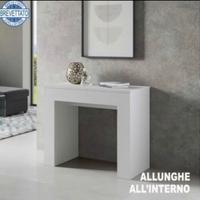 Tavolo console allungabile bianco opaco 90x47x78