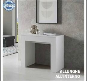 Tavolo console allungabile bianco opaco 90x47x78