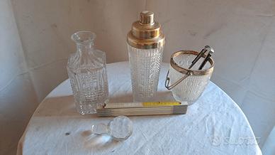 set bar cristallo e argento 