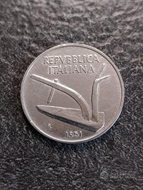 10 Lire 1951 Spighe di Grano Primo anno 