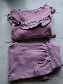 Tuta 2 pezzi bambina cotone 86 cm
