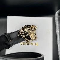 Cintura Versace Nera con Fibbia Medusa, Originale,