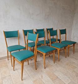 Set 8 Sedie Vintage In Faggio anni '50