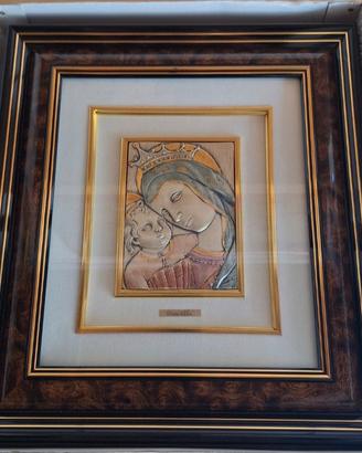 Madonna con bambino in argento