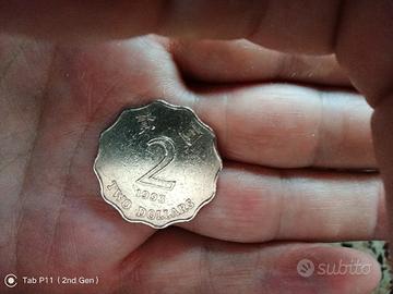 Moneta 2 dollars Hong Kong 1993 usata 