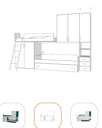 Cameretta con 3 letti cabina armadio