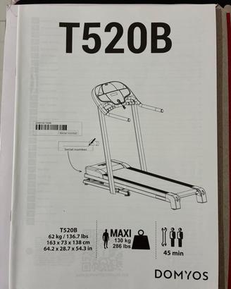 Tapis roulant Domyos T520B