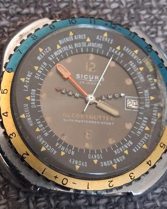 Sicura Globetrotter segnatempo anni 70