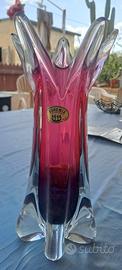 vaso darte boemo rosa vintage