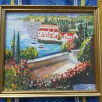 Dipinto ad olio quadro paesaggio scuola napoletana
