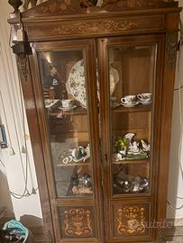 Antica vetrinetta legno in stile ecletticofine XIX
