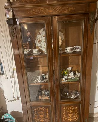 Antica vetrinetta legno in stile ecletticofine XIX