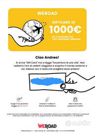Gift card WeRoad 1000 euro
