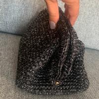 Borsa a mano, Clutch nera con glitter