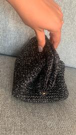Borsa a mano, Clutch nera con glitter