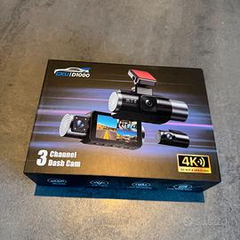 GKU D1000 3 Canali Dash Cam Auto, 4K+1080P+1080P