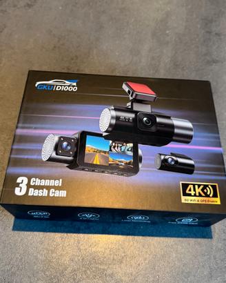 GKU D1000 3 Canali Dash Cam Auto, 4K+1080P+1080P