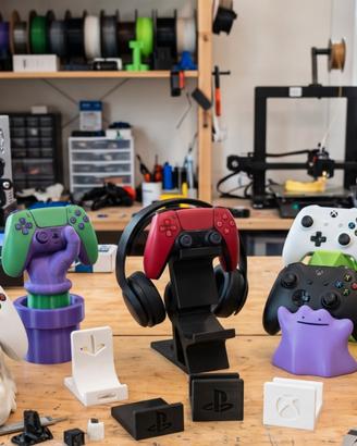 supporti stampati in 3d per controller e cuffie