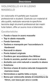 Violoncello mai usato