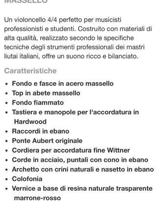 Violoncello mai usato