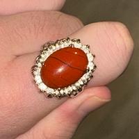 Anello in argento, zirconi e corniola