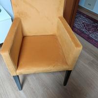 poltrona velluto giallo nuova 