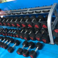 2 rastrelliere(manubri❌)da 10 cioppie ciscuna