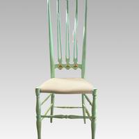 Sedia Vintage Alto Schienale Decorata a Mano
