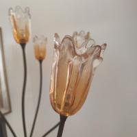 Piantana in ferro battuto e vetro di Murano 