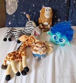 5 peluches personaggi DreamWorks e Disney