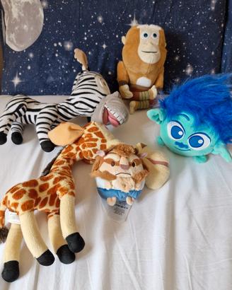 5 peluches personaggi DreamWorks e Disney