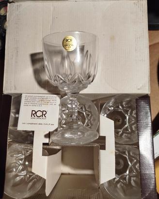 6 bicchieri calici Cristallo RCR 