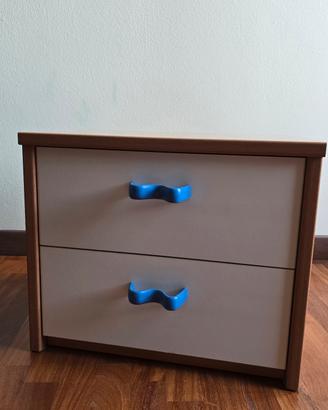Comodino a 2 cassetti per cameretta