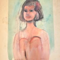 Acquerello originale Bruno Cassinari “Fanciulla”