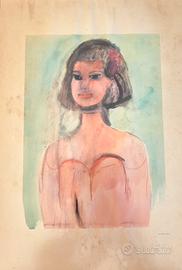 Acquerello originale Bruno Cassinari “Fanciulla”