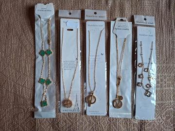 bracciali e collane 8€ l'uno acciaio inossidabile 
