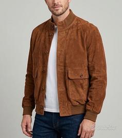 Giacca Bomber Vintage in Vera Pelle Scamosciata