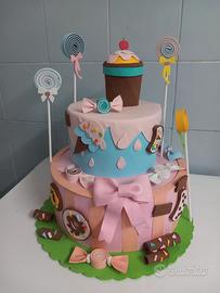 Torta scenografica (candy cake) in gomma eva